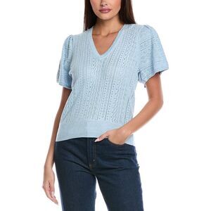 &Isla Womens  Madison Pointelle Top, Blue
